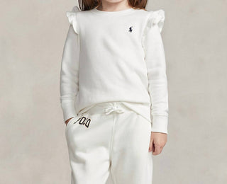 Polo Ralph Lauren - Moletom de lã com babados e manga comprida
