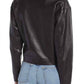 Something Navy - Shrunken Double Breasted Crop Leather Jacket