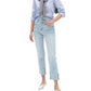 Bayeas - High Rise Straight Leg With Cuff Jeans