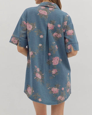 Entro - Floral Denim Dress