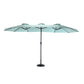 14.8 Ft Double Sided Outdoor Umbrella Rectangular Large with Crank (Light Green)
