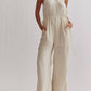 Entro - Sleeveless Wide Leg Romper w/ Chainlink Straps