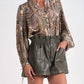 Elan - Paisley Bubble Sleeve Top