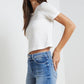 L'Agence - Donna Cropped Crew Neck Tee