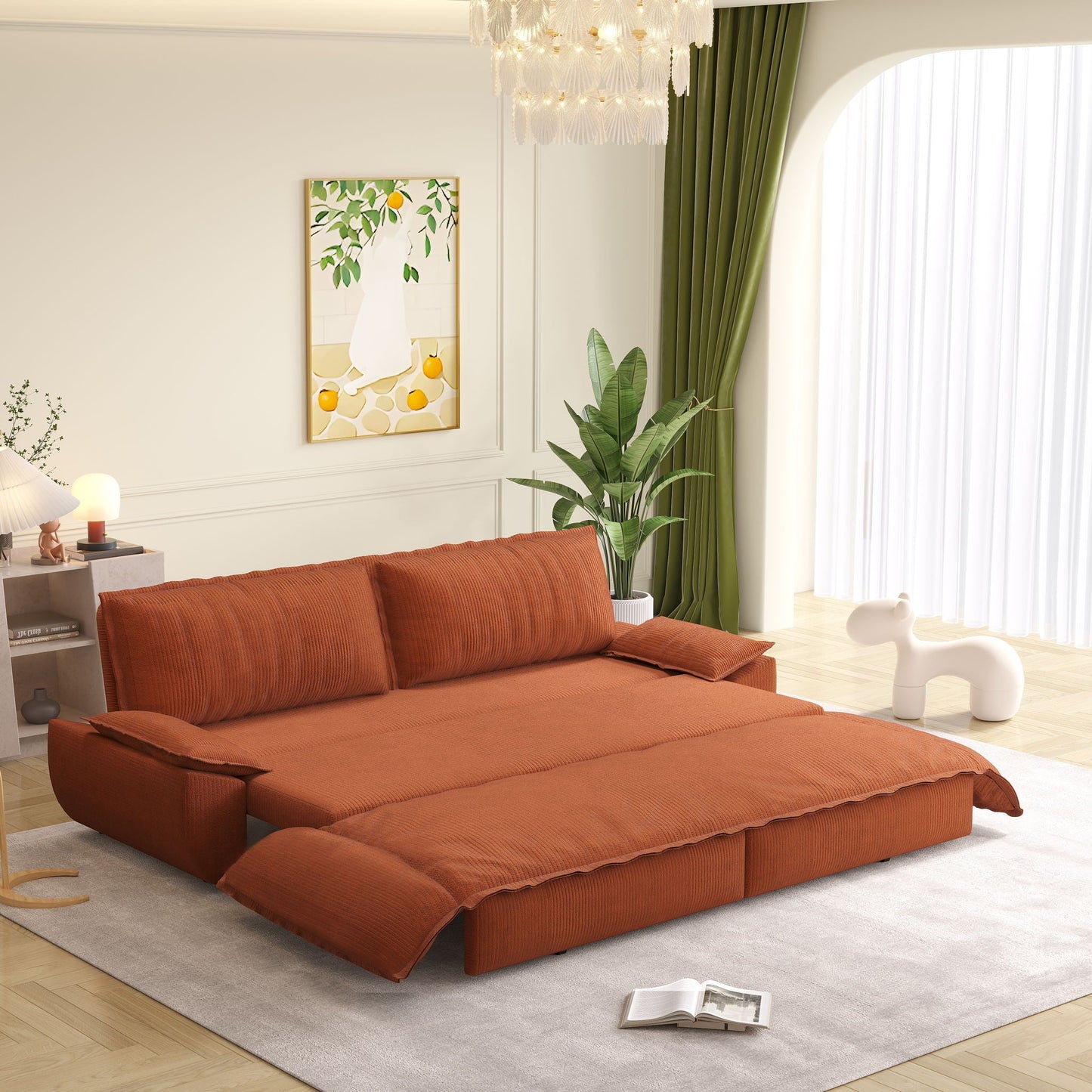 Queen Pull Out Sofa Bed, 3 In 1 Convertible Sleeper Sofa
