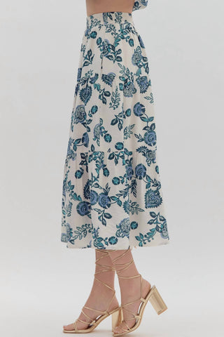 Entro - Camille Floral Midi Skirt