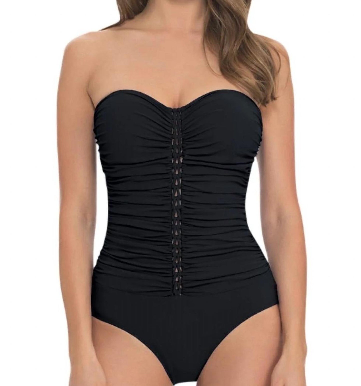 Profile By Gottex - Waterfall Shirred Bandeau One Piece Swimsuit