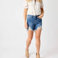 Judy Blue - Mid Rise Distressed Fray Hem Shorts