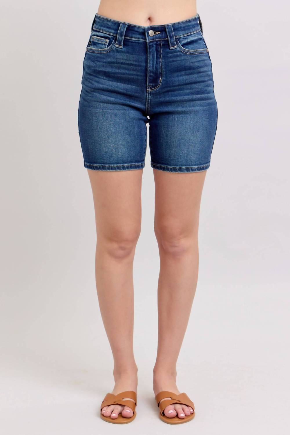Judy Blue - High Waist Bermuda With Back Flap Pocket Denim Short