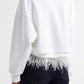 Cinq A Sept - Albertine Feather Trim Sweatshirt