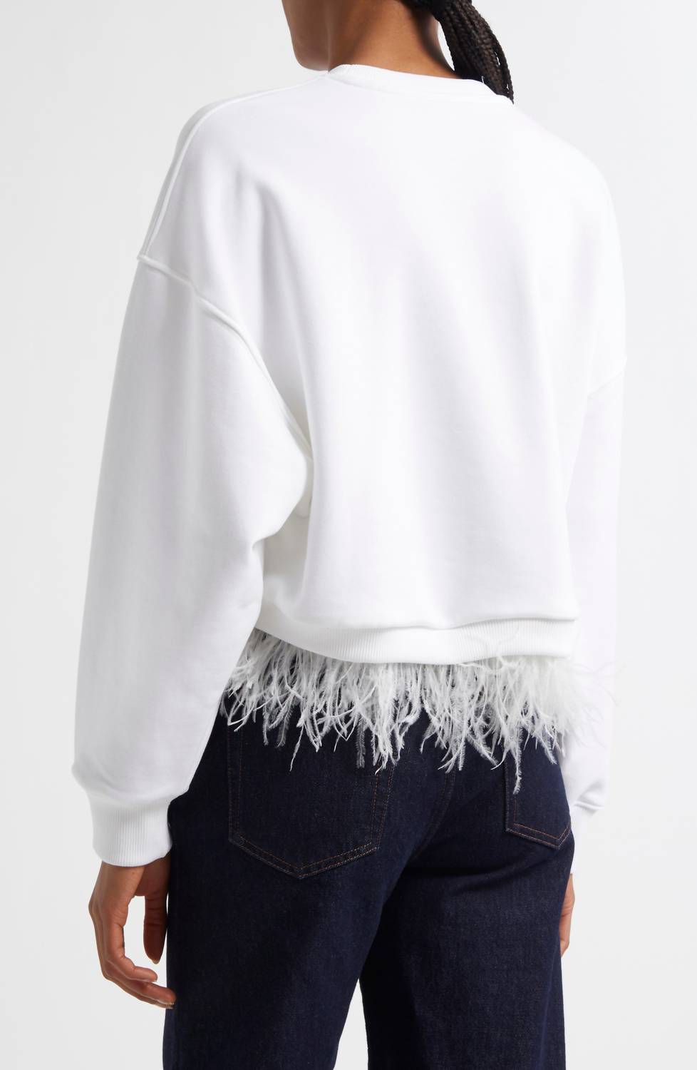 Cinq A Sept - Albertine Feather Trim Sweatshirt