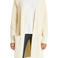 rag & bone Amy Ribbed Open Front Cotton Blend Long Cardigan in Ivory , Size X-Small