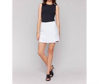 Charlie B - Linen Blend Wrap Skort