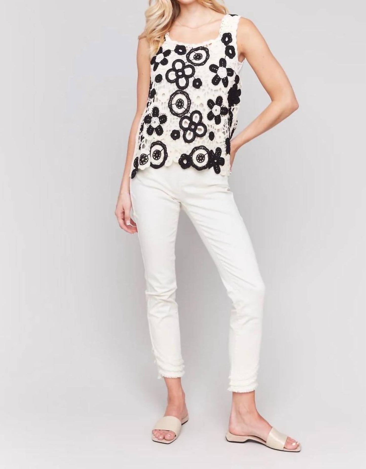 Charlie B - Floral Crochet Top