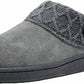 Clarks - Women's Slipper Suede Leather Knitted Collar Clog Slippers