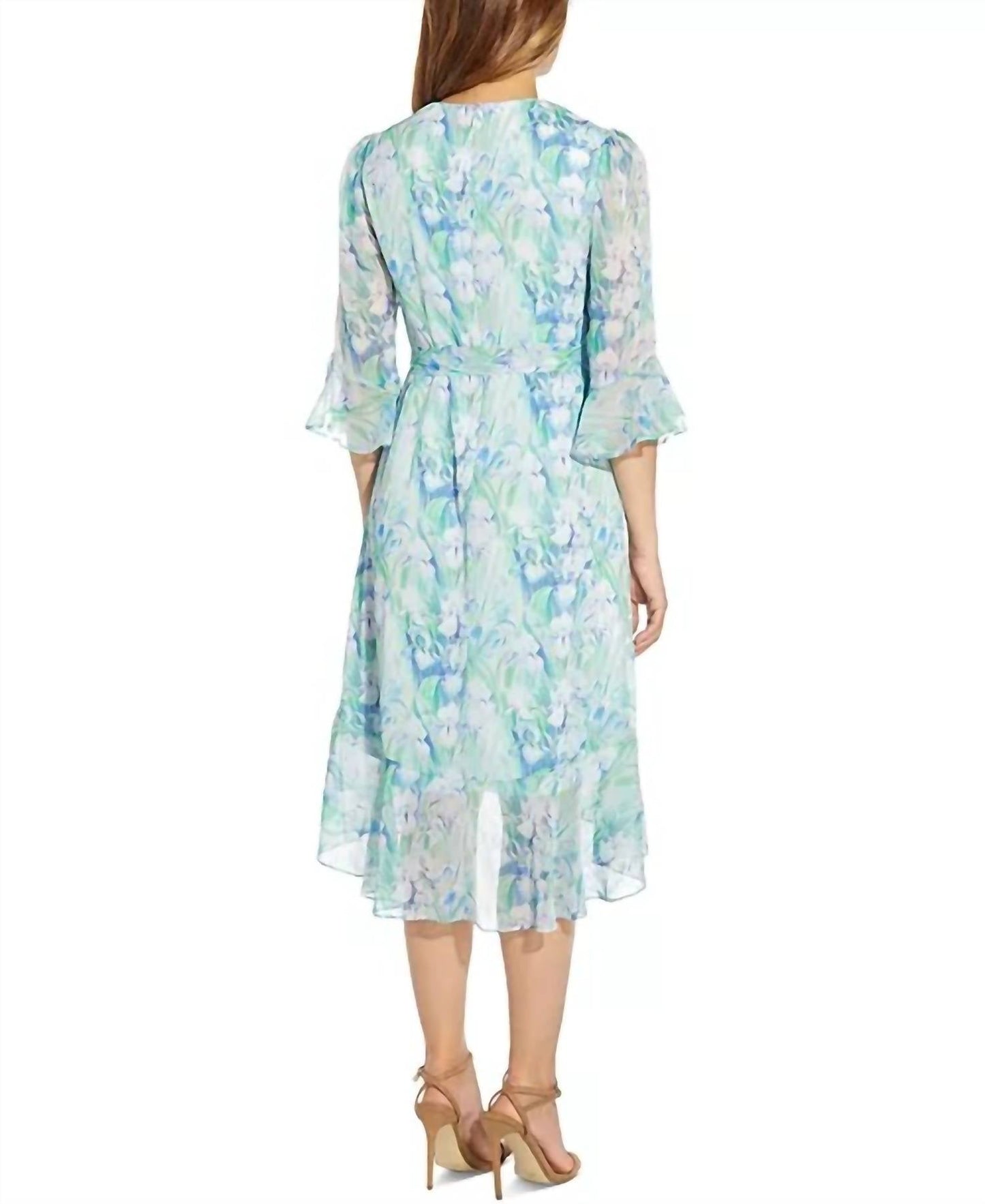 Adrianna Papell - Printed Chiffon Wrap Dress