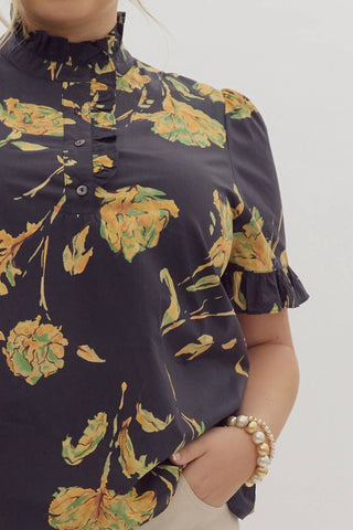 Entro - Fun Floral Top - Plus