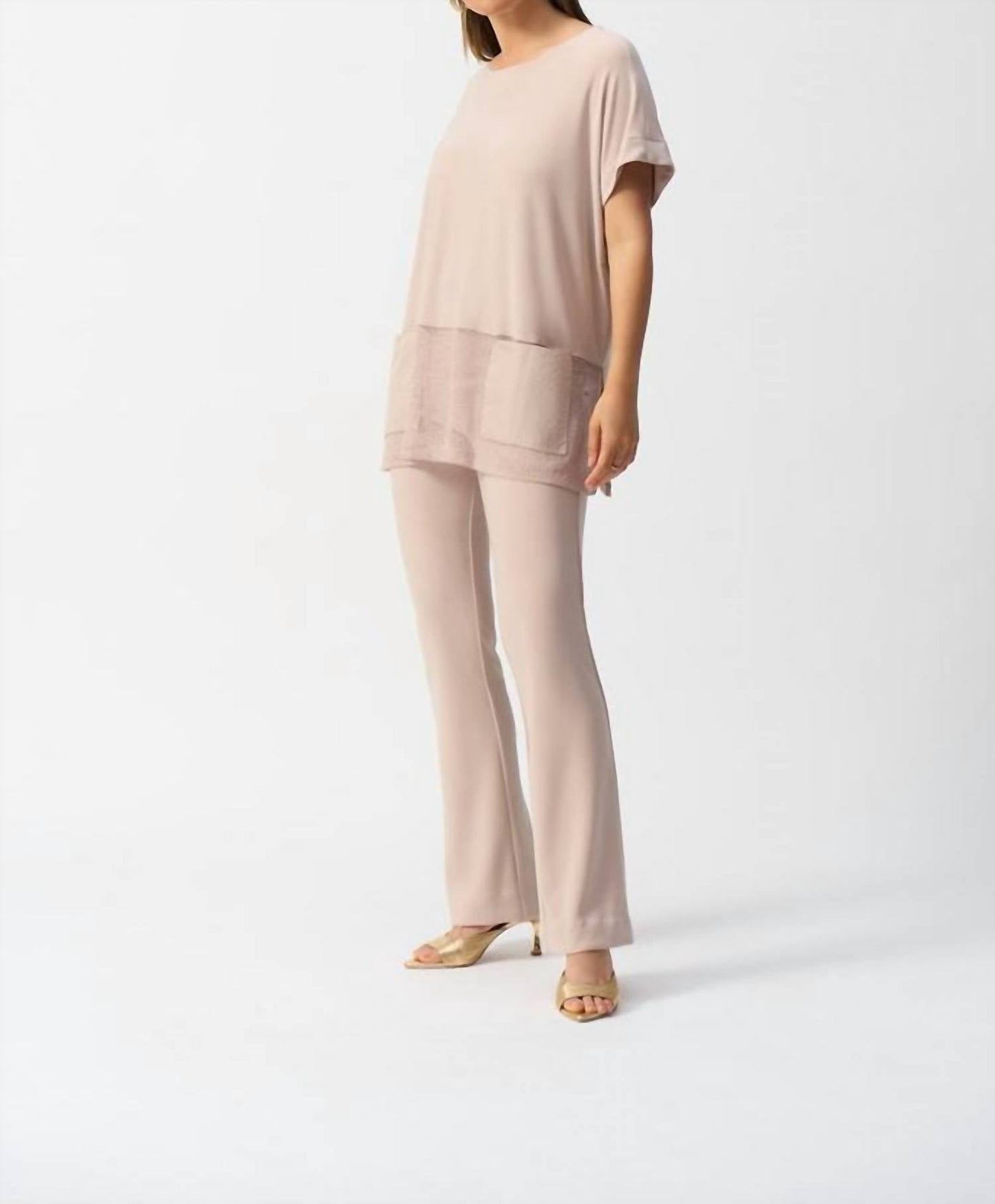 Joseph Ribkoff - Short Sleeve Silky Knit Mesh Tunic Top