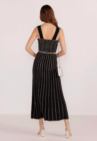 Minkpink - Saia midi listrada em lurex Celia
