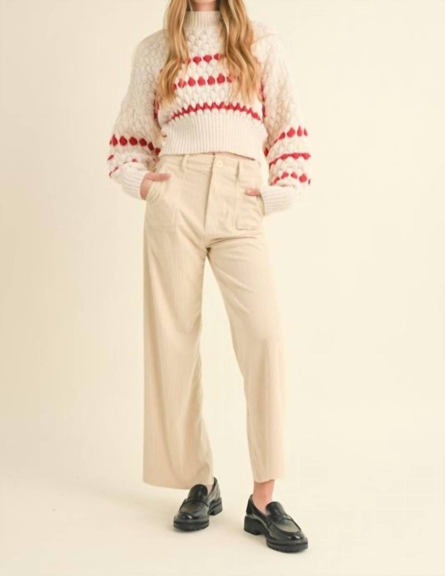 Miou Muse - Mixed Corduroy With Pocket Pants