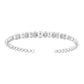 .925 Sterling Silver 1/4 Cttw Diamond Rondelle Graduated Ball Bead Cuff Bangle Bracelet (I-J color, I2-I3 clarity) - Fits wrists up to 7 1/2 inches