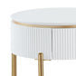 Daveigh High Gloss End Table - Gold / White