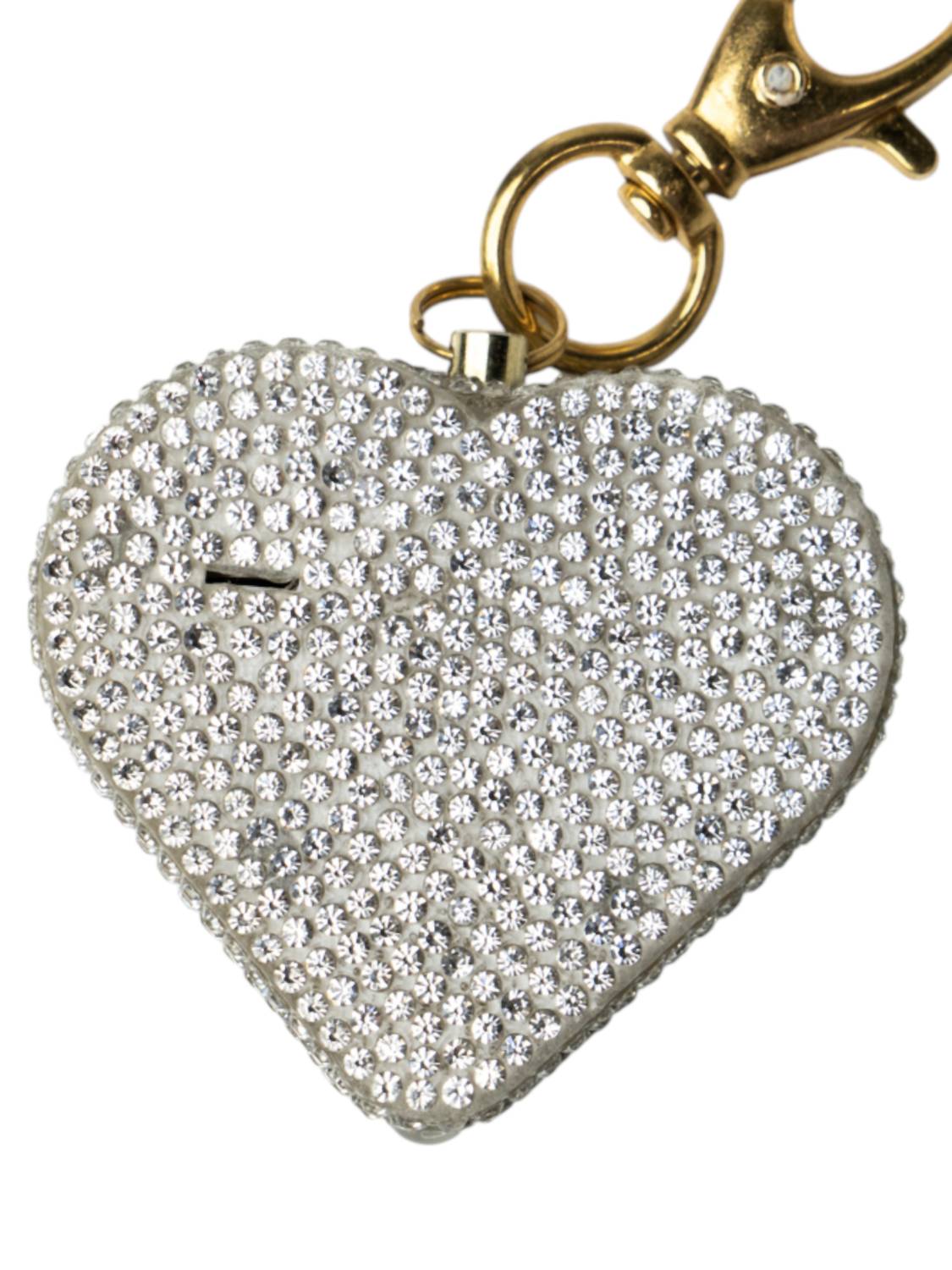 Dml Wholesale - Rhinestone Heart Charm Safety Alarm Keychain