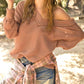 La Miel - Waffle V Neck Top