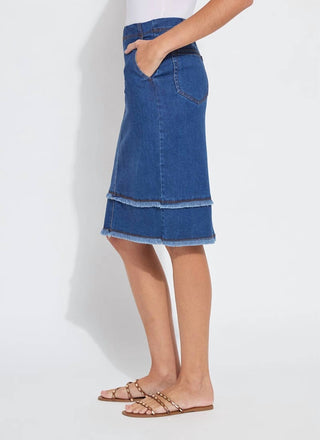 Lysse - Evelina Fringed Denim Pencil Skirt