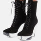 Alaia - Preloved Suede Lace Up Platform Plexi Sole Bootie
