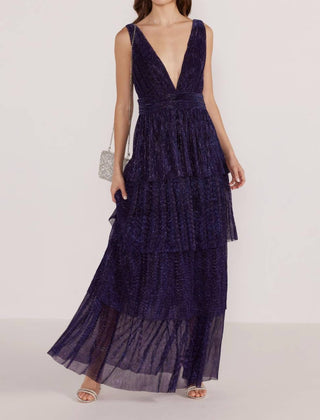 Minkpink - VESTIDO ENYA LUREX PLISSE MIDI