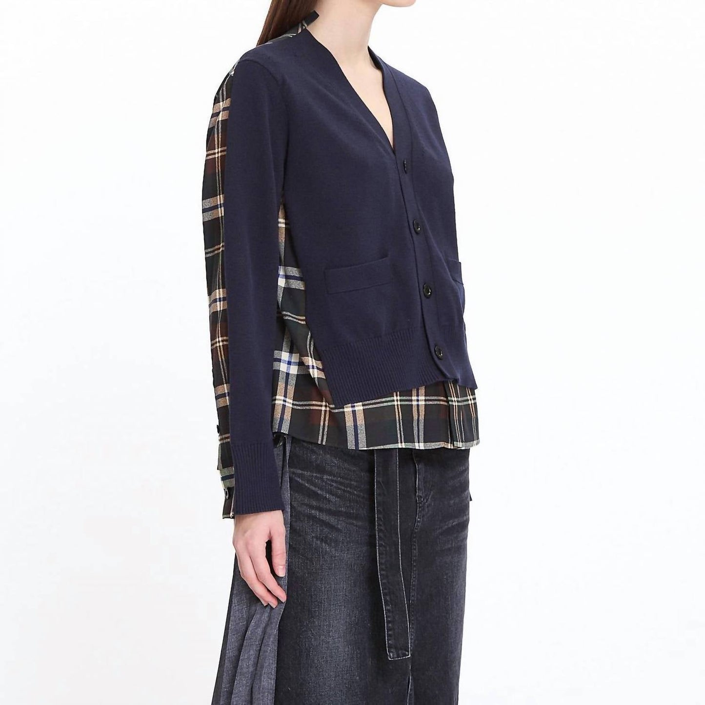 Sacai - Plaid Print Cardigan