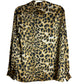 See U Soon - Animal Print Satin Button Front Blouse
