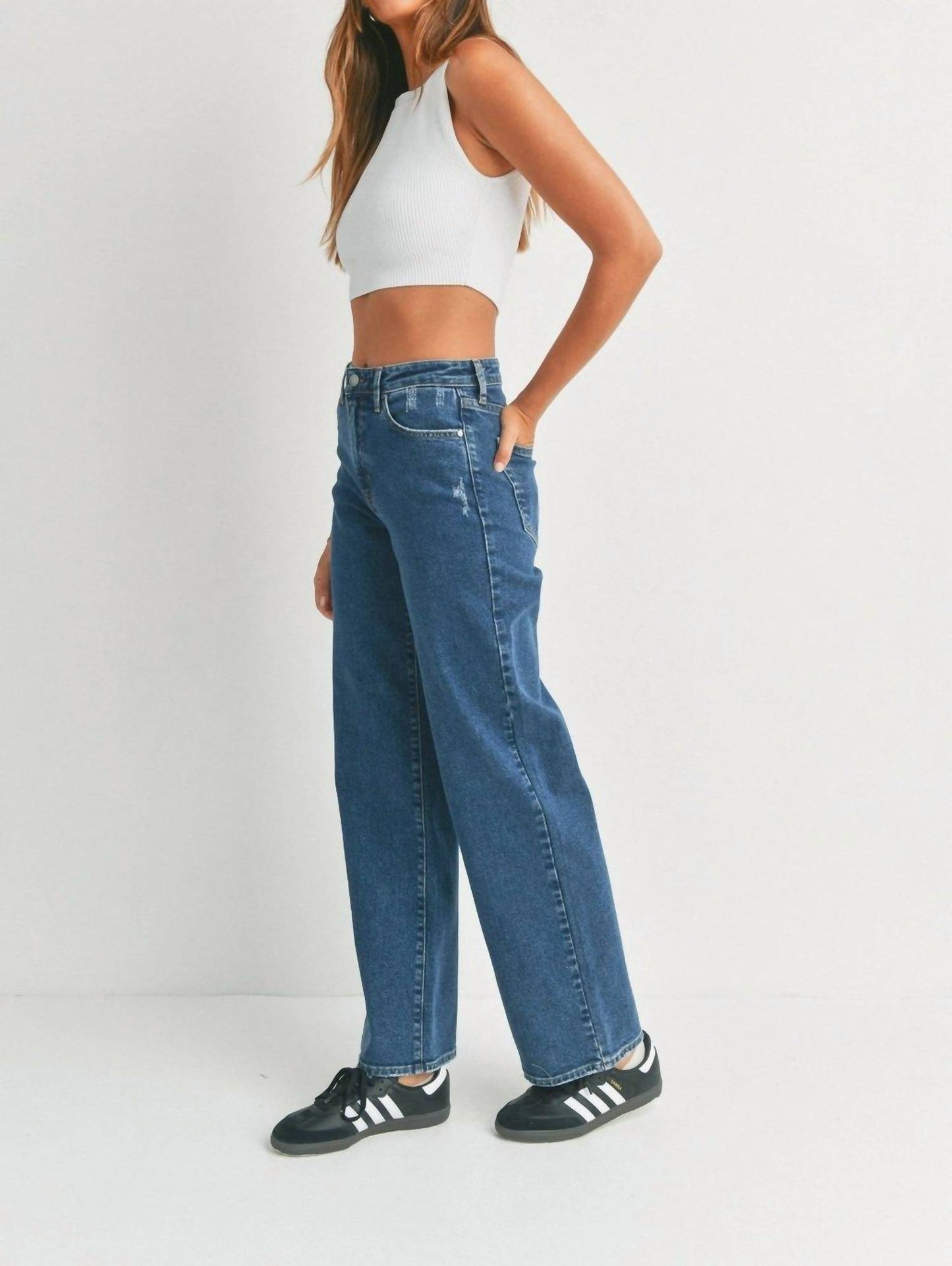 Just Black Denim - Long High Rise Wide Leg Jeans
