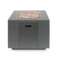 33" Outdoor Iron Square Propane Fire Pit - Brushed Brown