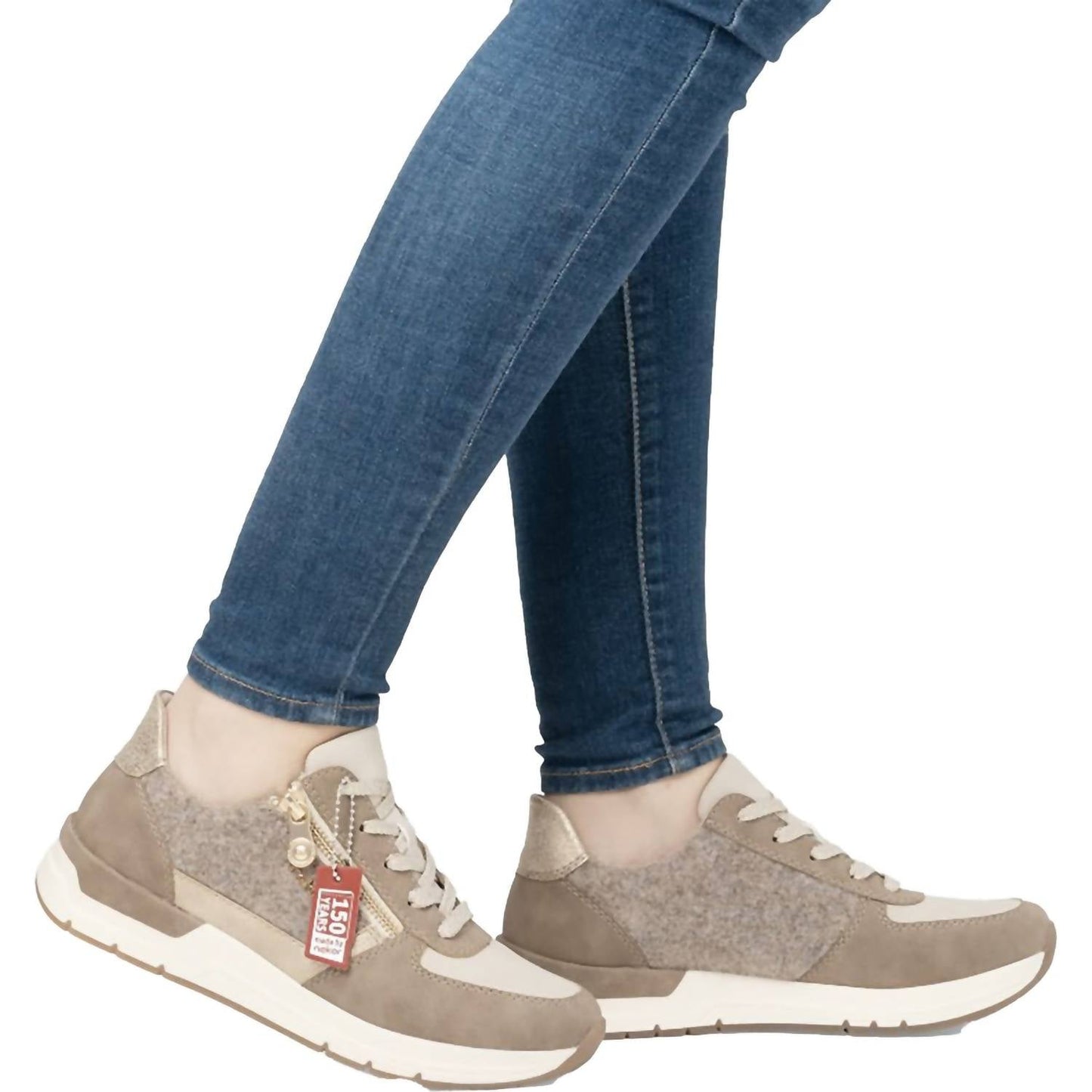 Rieker - Women's Faux Leather Low-top Sneakers