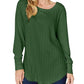 Basic Bae - Chic Ribbed Round Neck Slit Tee