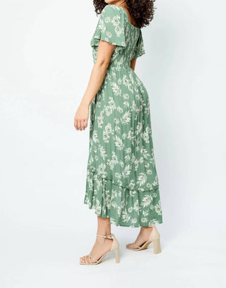 Angie - Vestido longo com nó floral