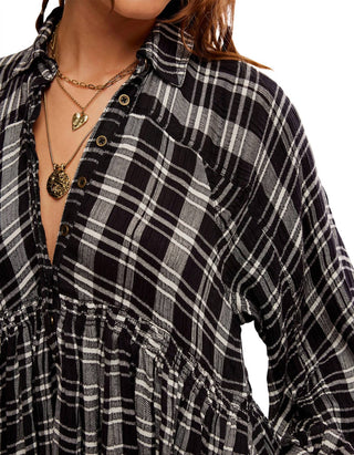 Free People - Vestido curto xadrez Hoffman