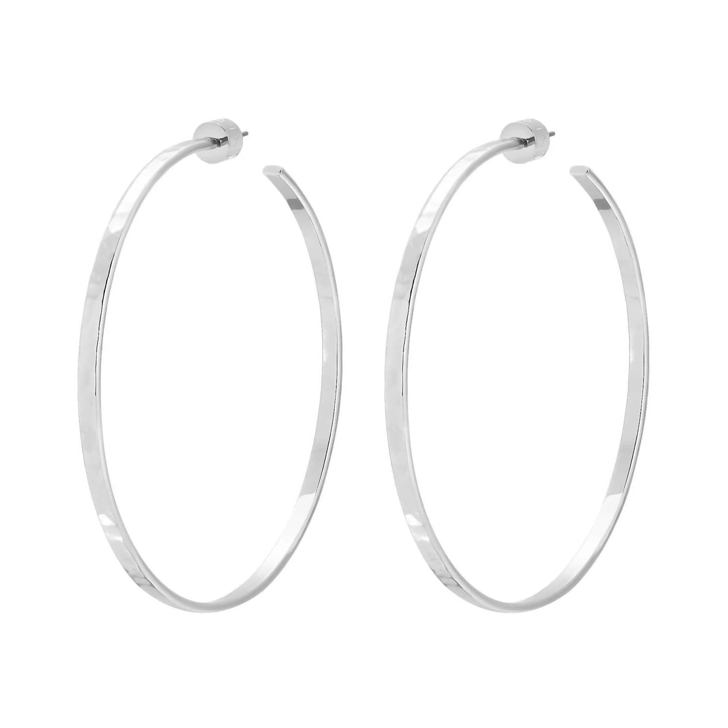 Eklexic - Women's 2.5" Hammered Hoop Earrings