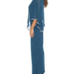 Joseph Ribkoff - Embellished Off-shoulder Chiffon Overlay Jumpsuit