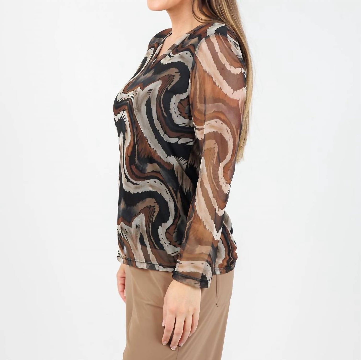 Made In Italy - Women's Bella Sheer Sleeve Top