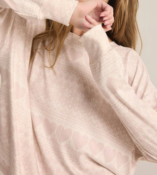 Z Supply - Blusa de manga comprida Fairisle Heart