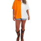 Day + Moon - Two Tone Button Down Top