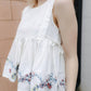 Mable - Embroidered Peplum Tank Top