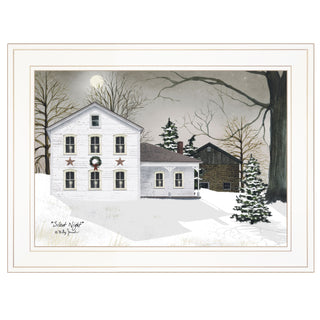'Silent Night' by Billy Jacobs Ready to Hang Holiday Framed Print, White Frame