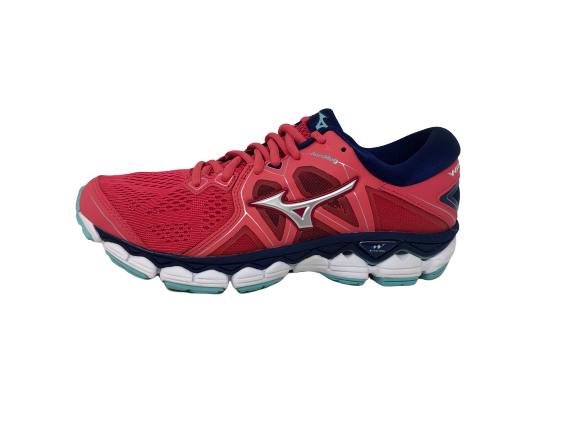 Tênis de corrida Mizuno Wave Sky 2 feminino, cor Teaberry/Azul, tamanho 6,5 B(M) EUA