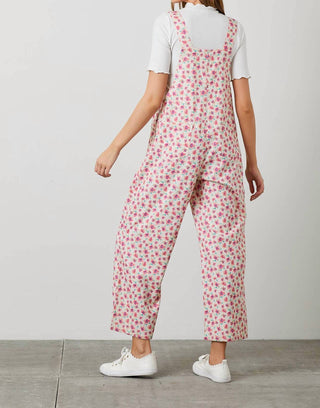 Polagram - Macacão Floral Cutie de Veludo Cotelê