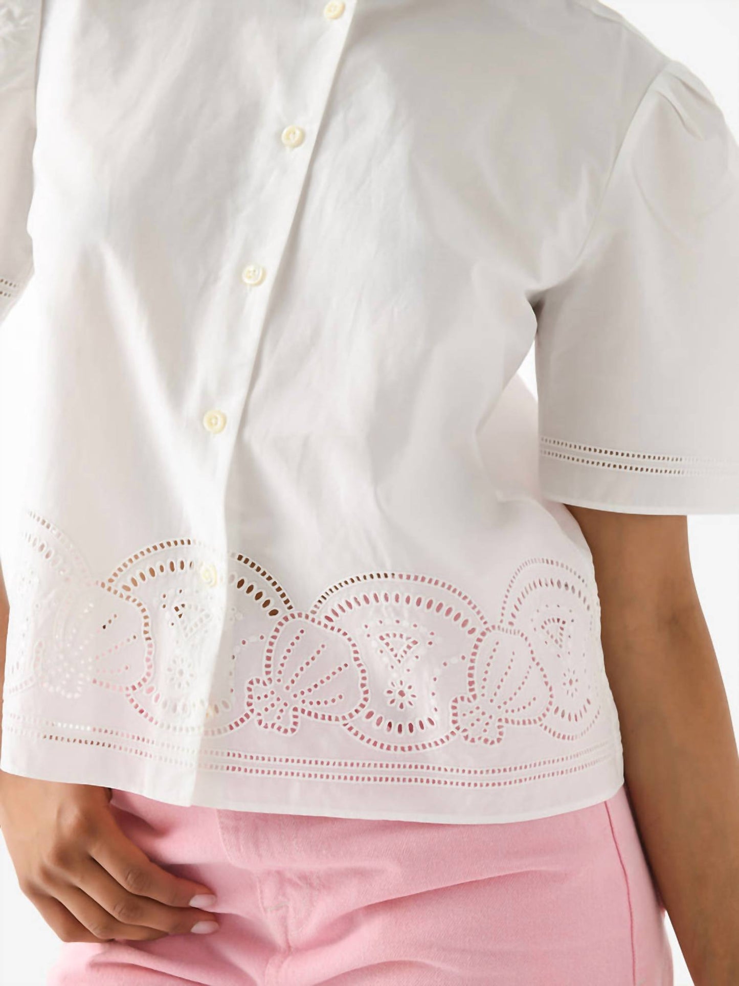 Frame - Embroidered Short Sleeve Shirt