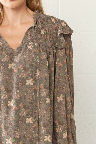 Entro - Blusa com babados e flores